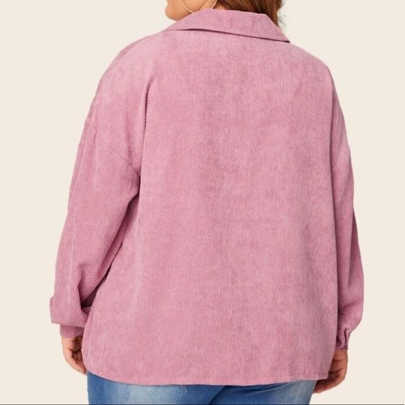 PLUS pink button front collar corduroy jacket - Picture 4 of 6